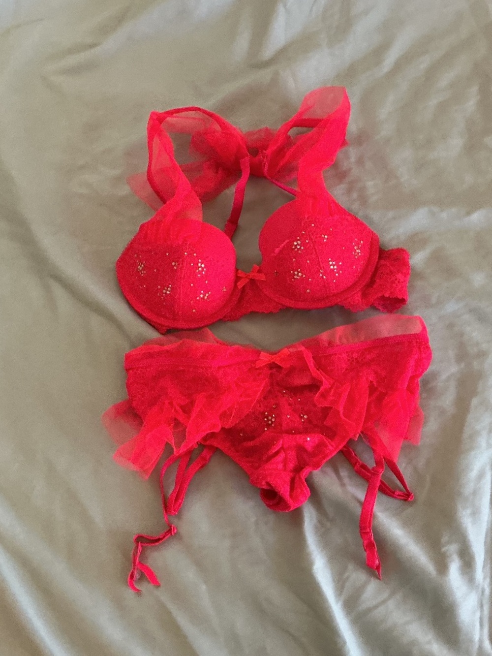 Victoria’s Secret Dream Angels Balconet Bra and Garter Panty